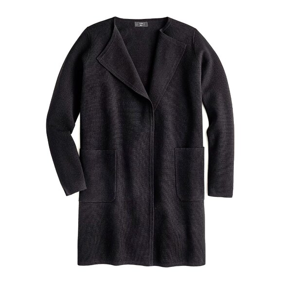 J. Crew Sweaters - NWT J.Crew Juliette in Black Open-Front Knit Collarless Sweater Blazer 3X